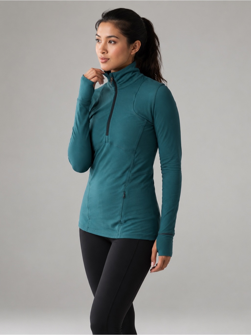 Lululemon Women’s 2 Kanto Catch Me Half Zip Forage Teal Rulu Rose Gold Zipper